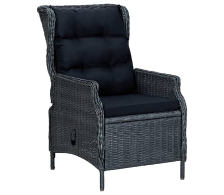 vidaXL Sodo valgomojo baldų komplektas, 3 dalių, tamsiai pilkas