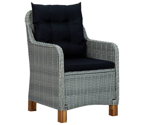 vidaXL Sodo valgomojo baldų komplektas, 5 dalių, &scaron;viesiai pilkas