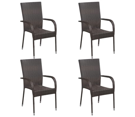 vidaXL Ensemble de salle à manger de jardin 5 pcs Marron