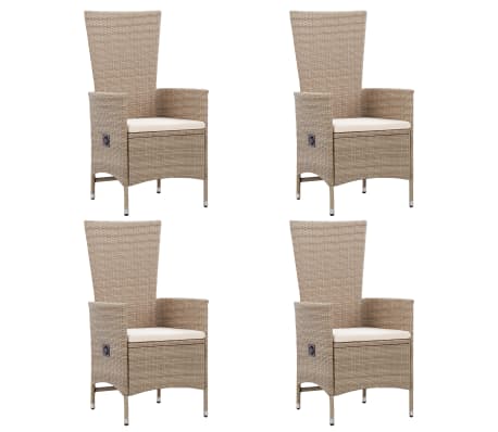 vidaXL VidaXL طقم سفرة للحديقة 5 قطع لون بيج