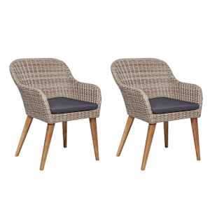 vidaXL VidaXL طقم سفرة للحديقة 3 قطع لون بني