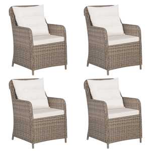 vidaXL طقم سفرة للحديقة 5 قطع لون بني