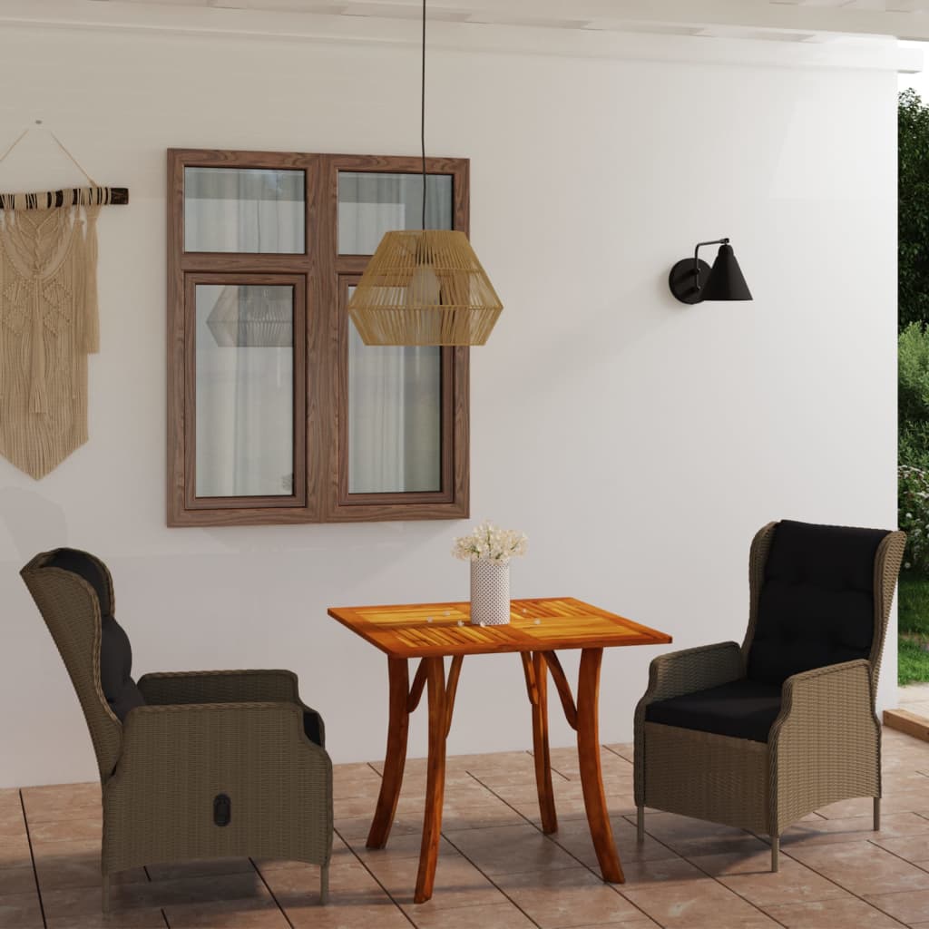vida XL 3-tlg. Garten-Essgruppe Braun