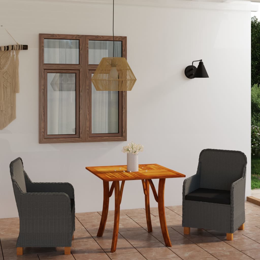 vida XL 3-tlg. Garten-Essgruppe Dunkelgrau