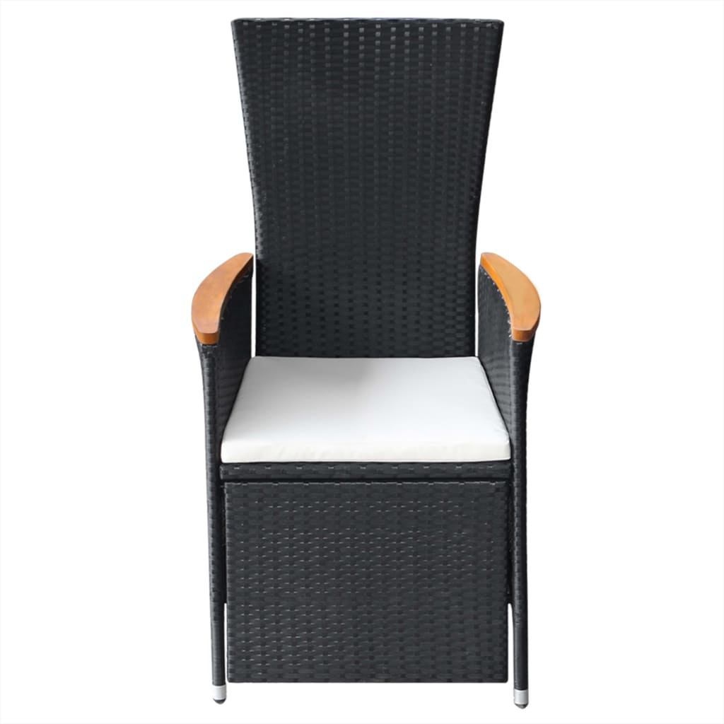 Set mobilier de grădină, 5 piese, negru