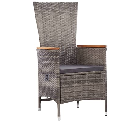 vidaXL Sodo valgomojo baldų komplektas, 7 dalių, pilkos spalvos