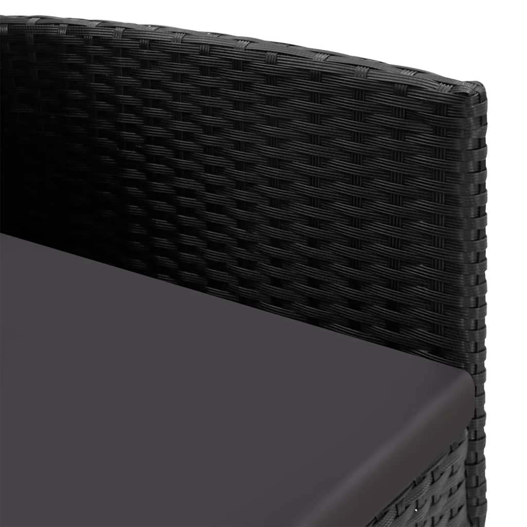 Set de masă pentru grădină, 7 piese, negru