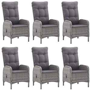 vidaXL 7-tlg. Garten-Essgruppe Grau