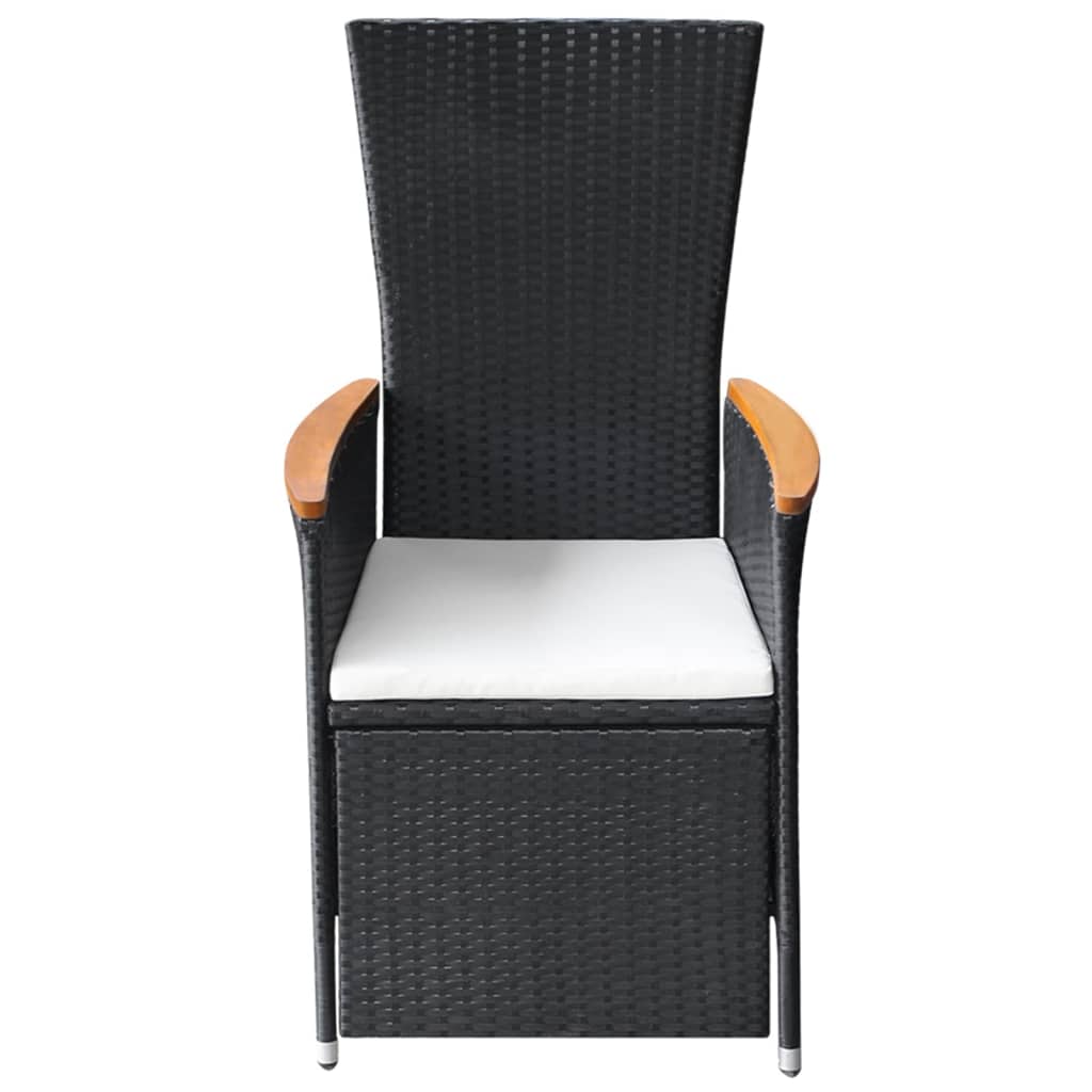 Set mobilier pentru grădină, 5 piese, negru