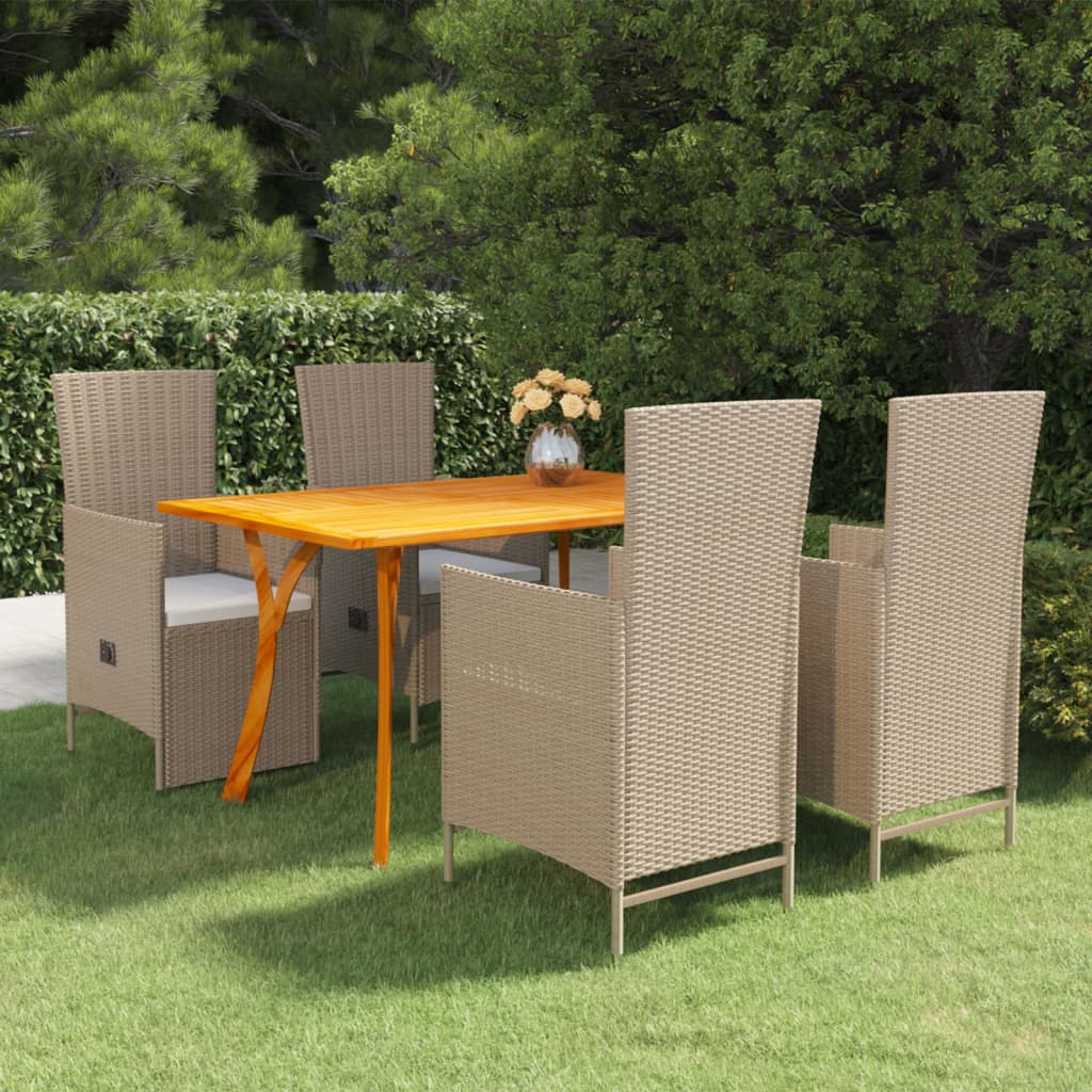 vidaXL Set de masă pentru grădină, 5 piese, bej