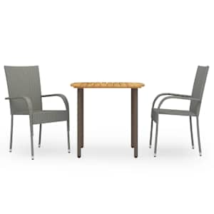 vidaXL 3-osaline aiam&ouml;&ouml;bli komplekt, pol&uuml;rotang, hall