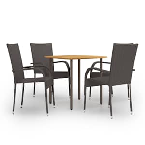 vidaXL 5-osaline aiam&ouml;&ouml;bli komplekt, pol&uuml;rotang, pruun