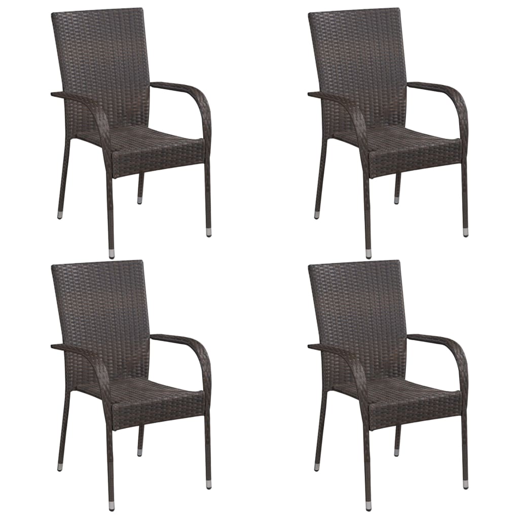 vidaXL 5-delige Tuinset poly rattan bruin afbeelding