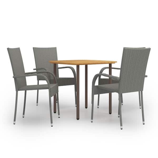 vidaXL 5-osaline aiam&ouml;&ouml;bli komplekt, pol&uuml;rotang, hall
