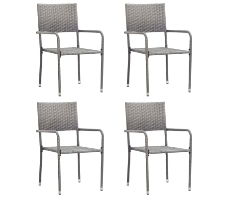 vidaXL Ensemble &agrave; manger de jardin 5 pcs R&eacute;sine tress&eacute;e Anthracite