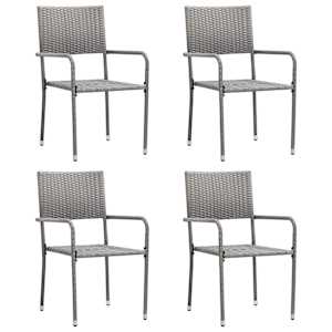 vidaXL Ensemble &agrave; manger de jardin 5 pcs R&eacute;sine tress&eacute;e Anthracite