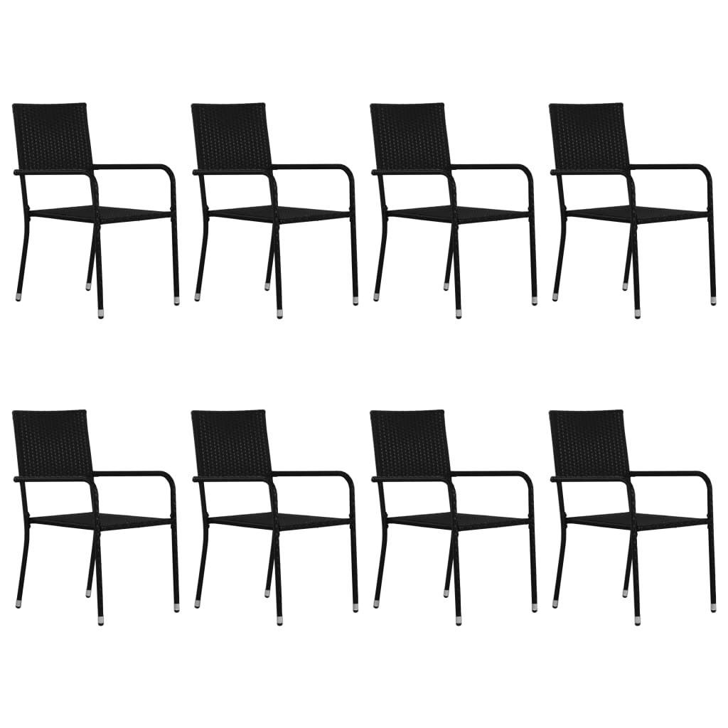 

vidaXL 9-delige Tuinset poly rattan zwart