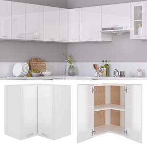 vidaXL Ντουλάπι Γωνία Κρεμαστό Lyon Γυαλ. Λευκό 57x57x60εκ. από