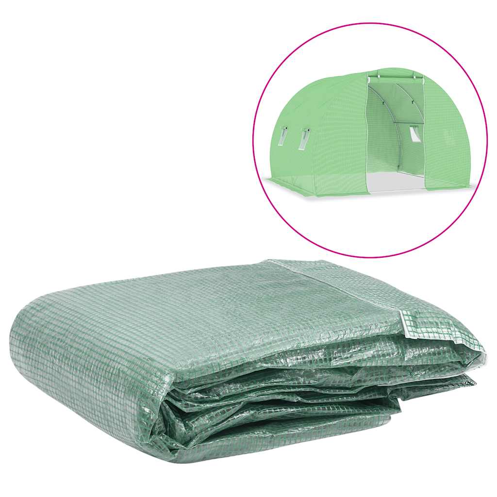 vidaXL Copertină de rezervă pentru seră (9 m²), verde, 200x450x200 cm