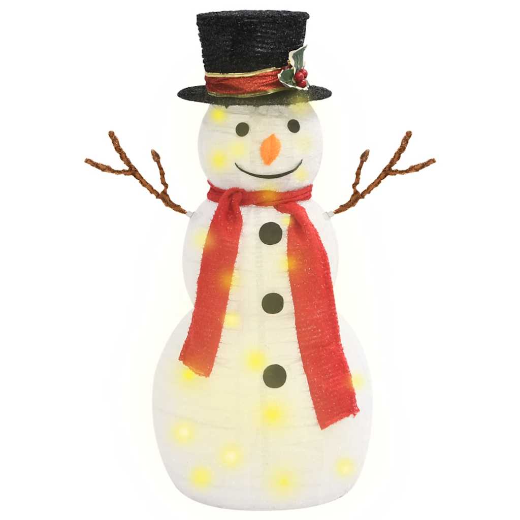 

vidaXL Decorative Christmas Snowman Figure with LED Luxury Fabric 23.6"
