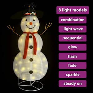 Dekorativní vánoční sněhulák s LED luxusní tkanina 180 cm - obrázek 3