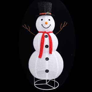 Dekorativní vánoční sněhulák s LED luxusní tkanina 180 cm - obrázek 4