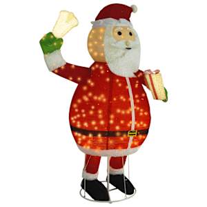 Dekorativní vánoční Santa Claus s LED luxusní tkanina 180 cm - obrázek 3