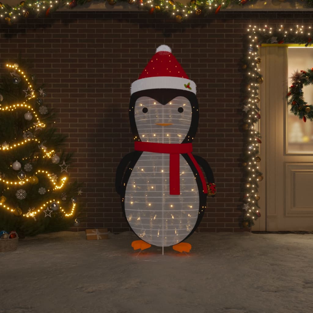 vidaXL FigurinÄƒ pinguin decorativÄƒ CrÄƒciun, LED, 180 cm, È›esÄƒturÄƒ lux