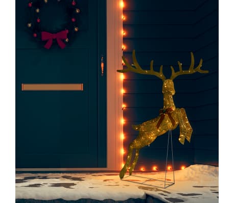 vidaXL Decorațiune ren zburător de Crăciun 120 LED-uri alb cald auriu