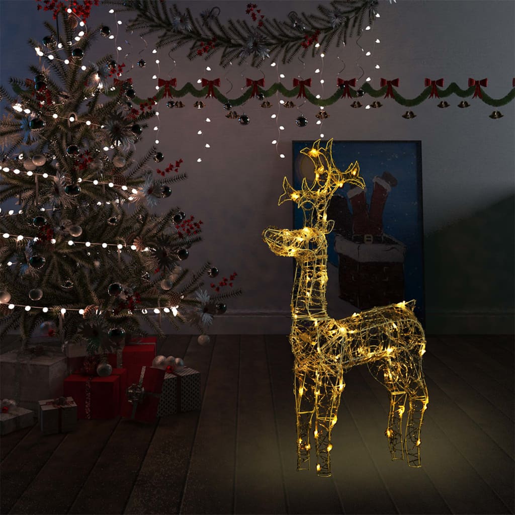 vidaXL Decorațiune de Crăciun ren, 90 leduri, 60x16x100 cm, acril