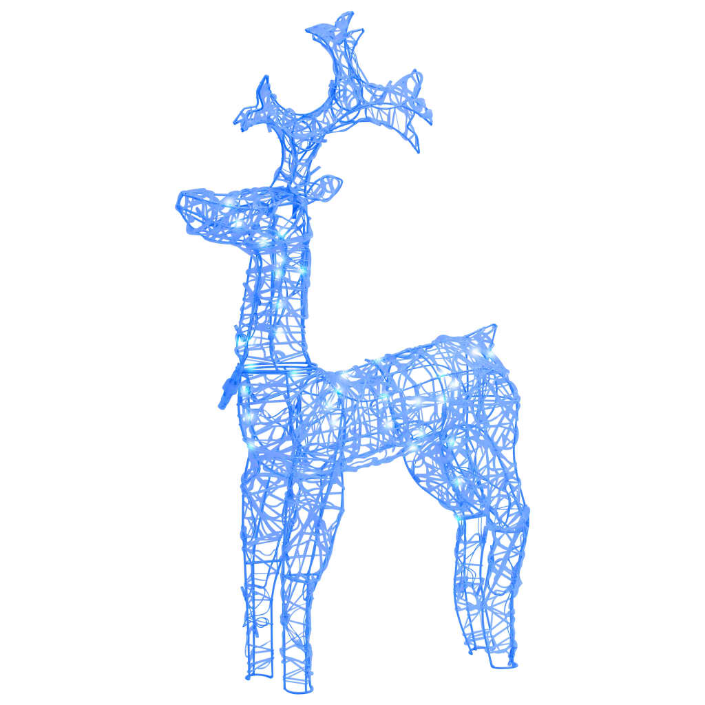 Image of vidaXL Reindeer Christmas Decoration 90 LEDs 60x16x100 cm Acrylic
