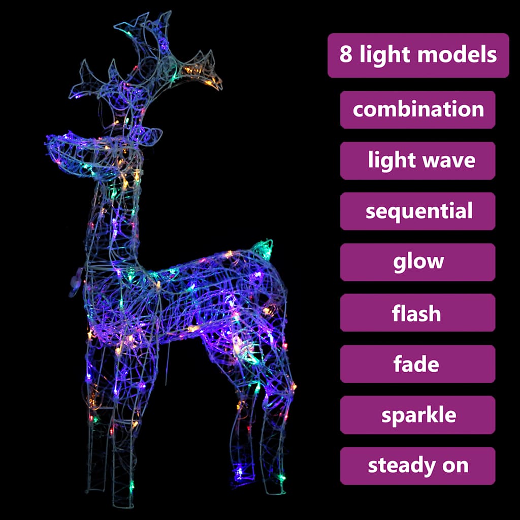 

vidaXL Kerstversiering rendier 90 LED's 60x16x100 cm acryl