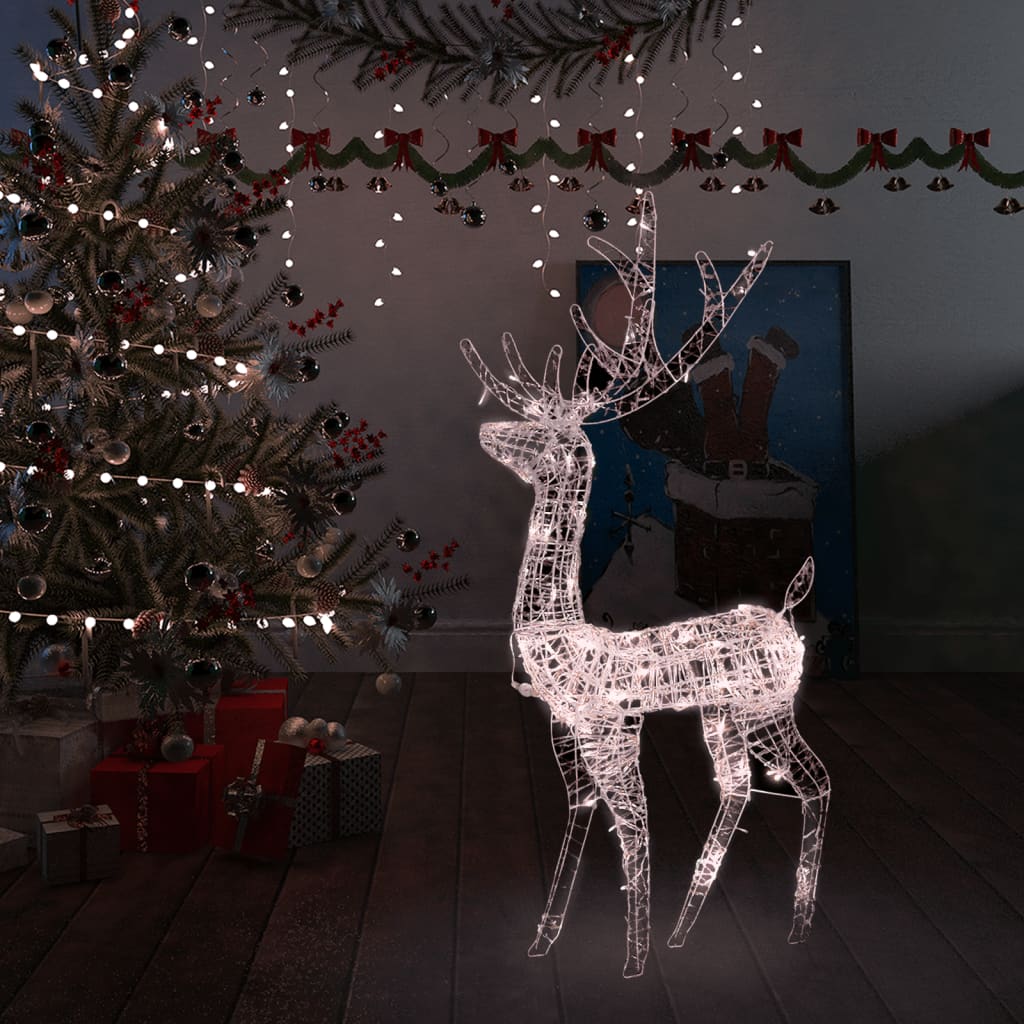 vidaXL Decorațiune de Crăciun ren 140 LED-uri alb cald 128 cm acril