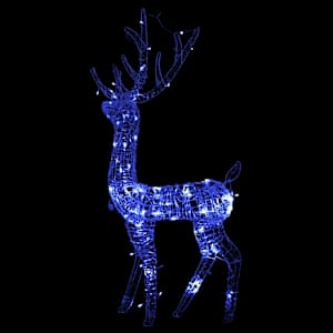 Vánoční dekorace akrylový sob 140 LED 128 cm modré světlo - obrázek 4