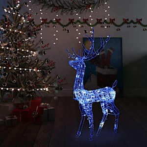 Vánoční dekorace akrylový sob 140 LED 128 cm modré světlo - obrázek 1