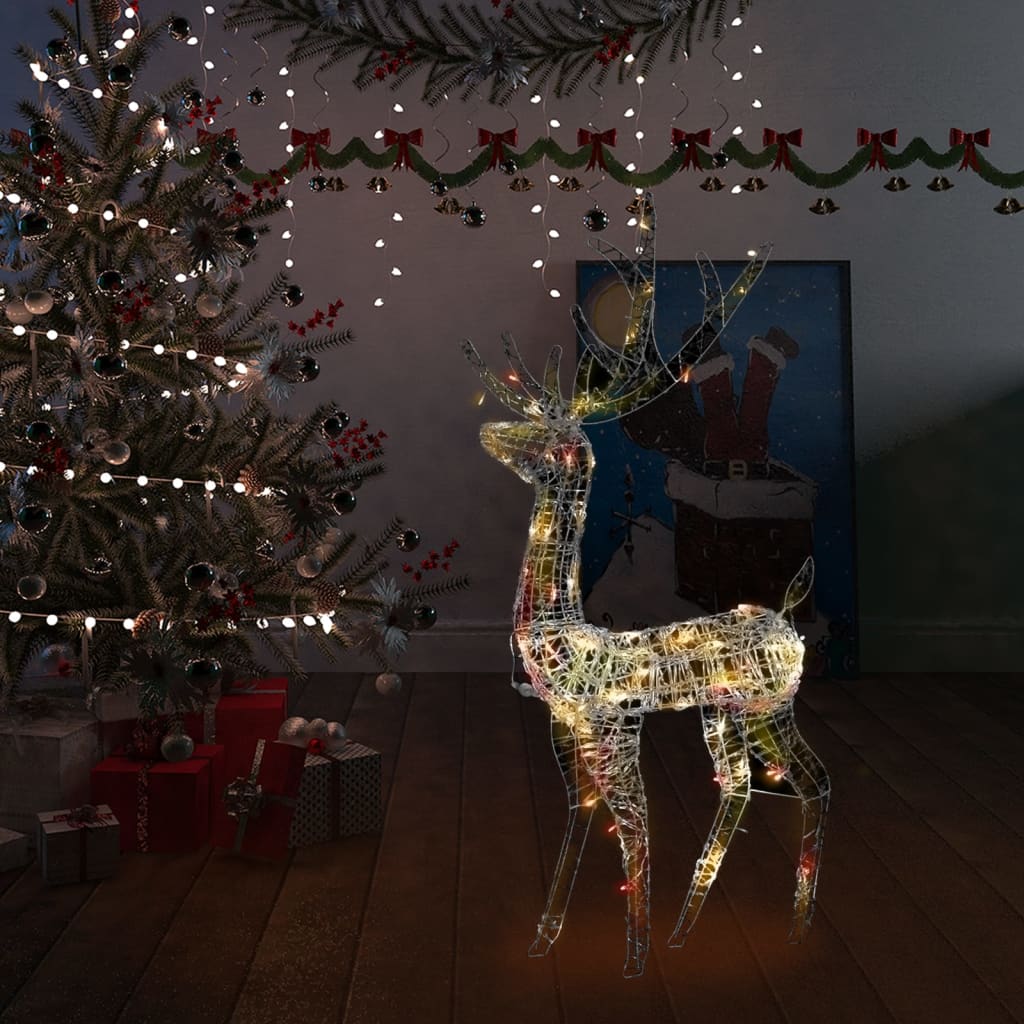 juledekoration rensdyr 140 LED’er 120 cm akryl flerfarvet