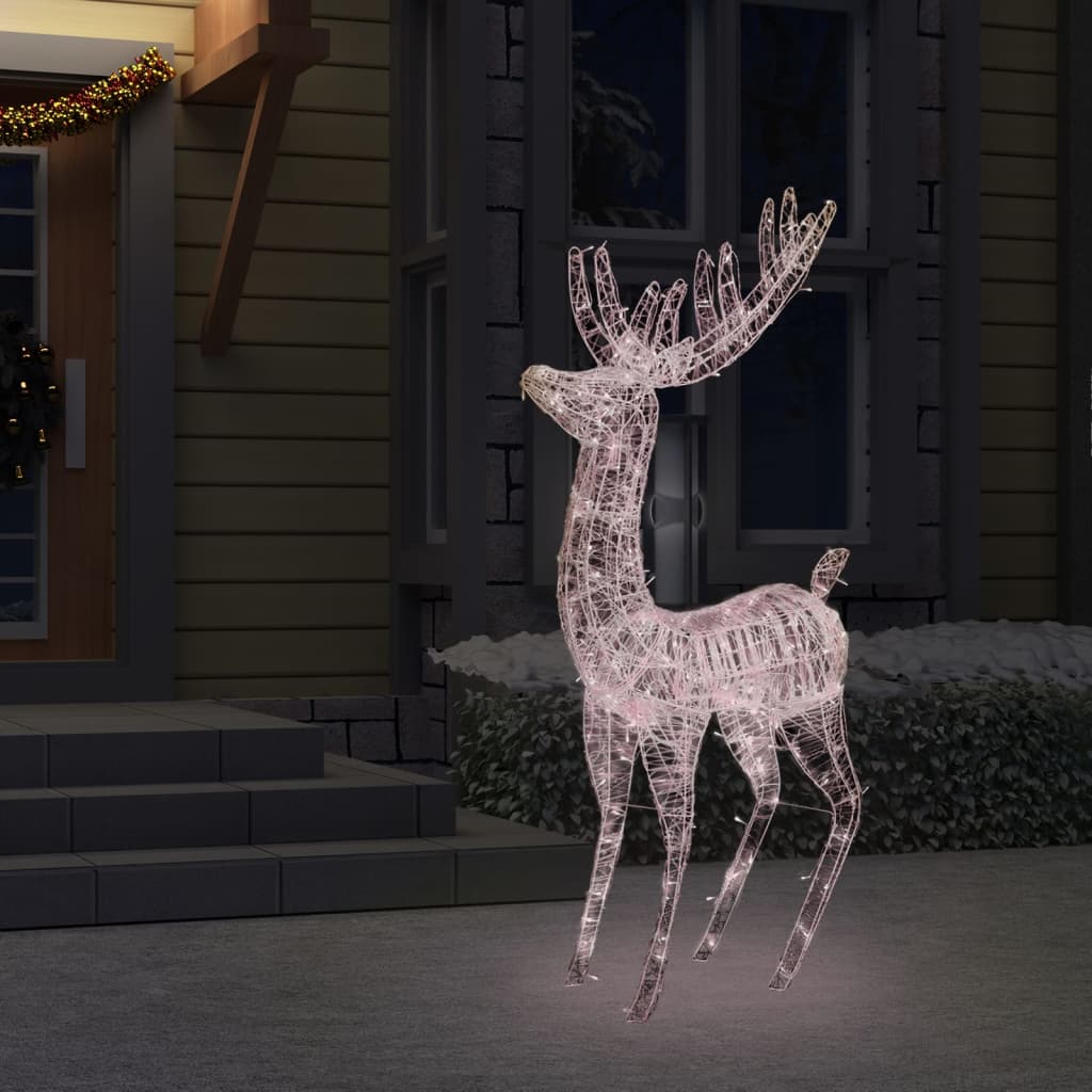 vidaXL XXL Acrylic Christmas Reindeer 250 LED 70.9" Warm White