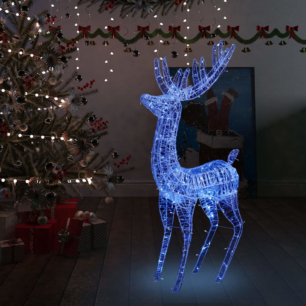 vidaXL Ren de Crăciun, 250 LED-uri, albastru, 180 cm, acril, XXL