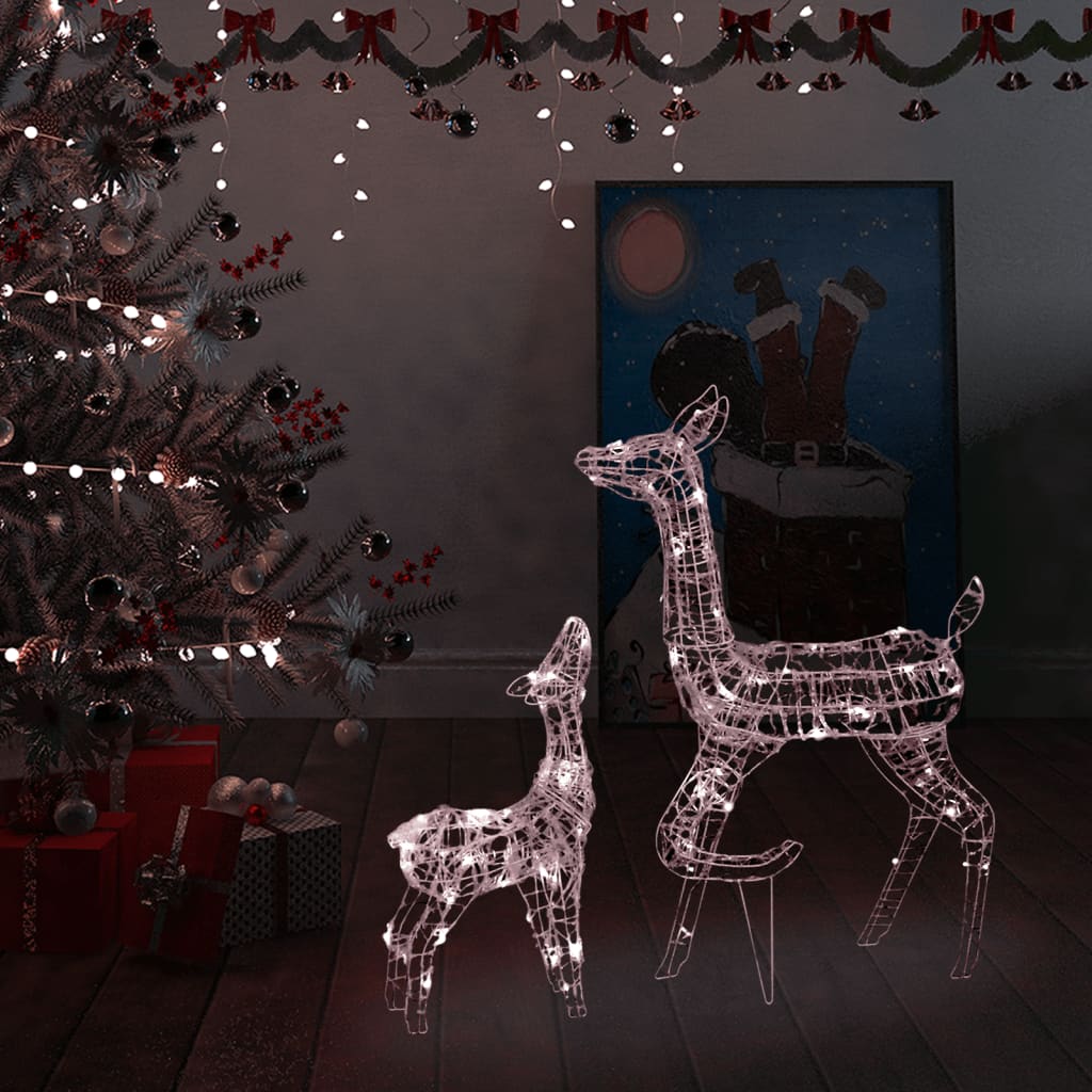 LED-Rentier-Familie Weihnachtsdeko Acryl 160 LED Warmweiß