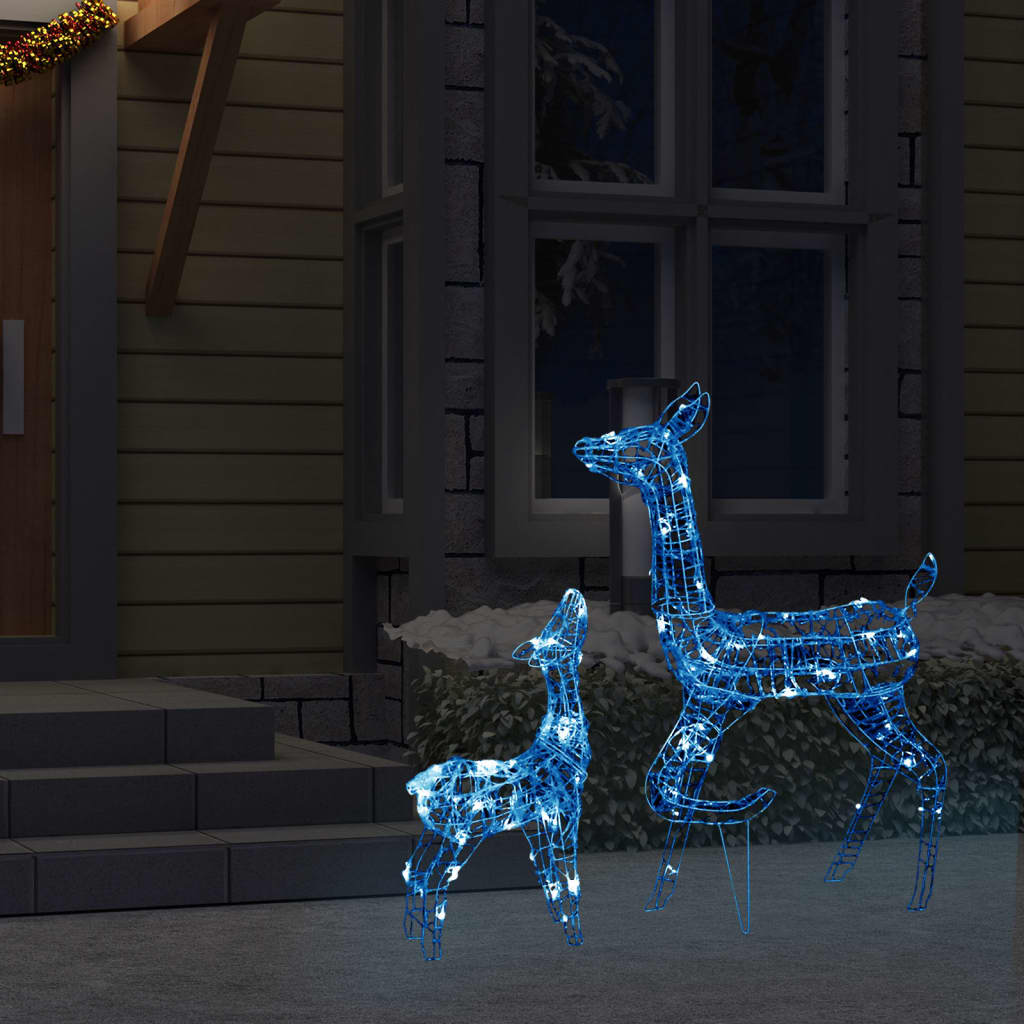 

vidaXL Kerstversiering rendierfamilie 160 LED's blauw acryl