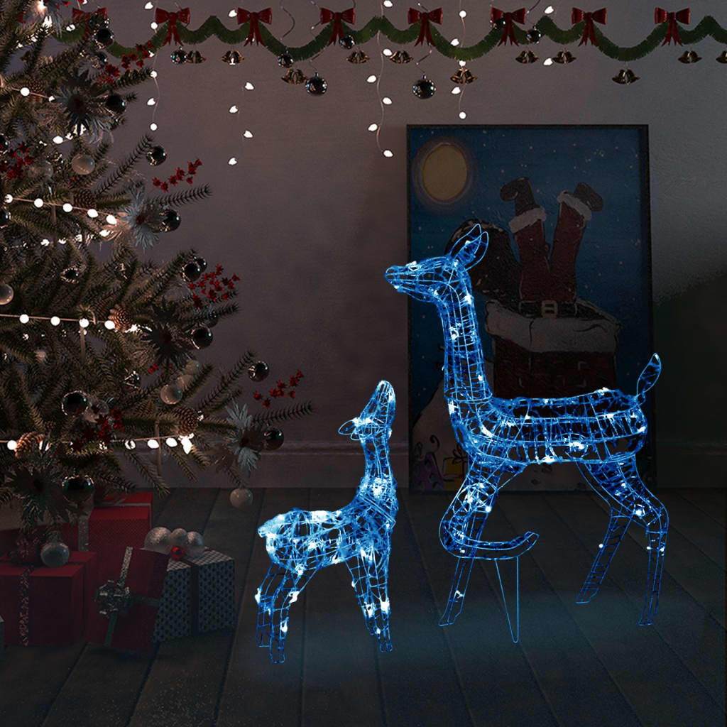 vidaXL juledekoration rensdyrfamilie 160 LED'er akryl blå