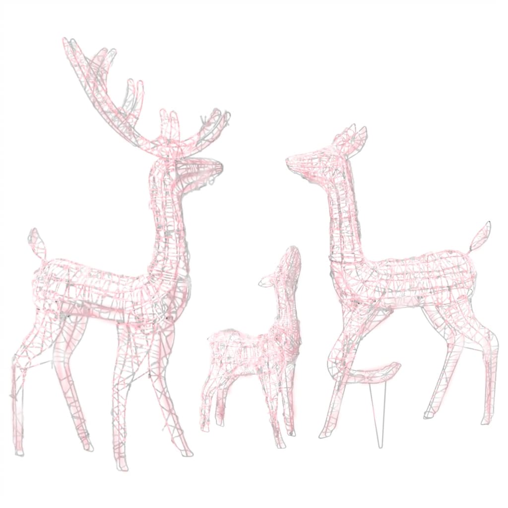 Image of vidaXL Acrylic Reindeer Family Christmas Decoration 300 LED Warm White