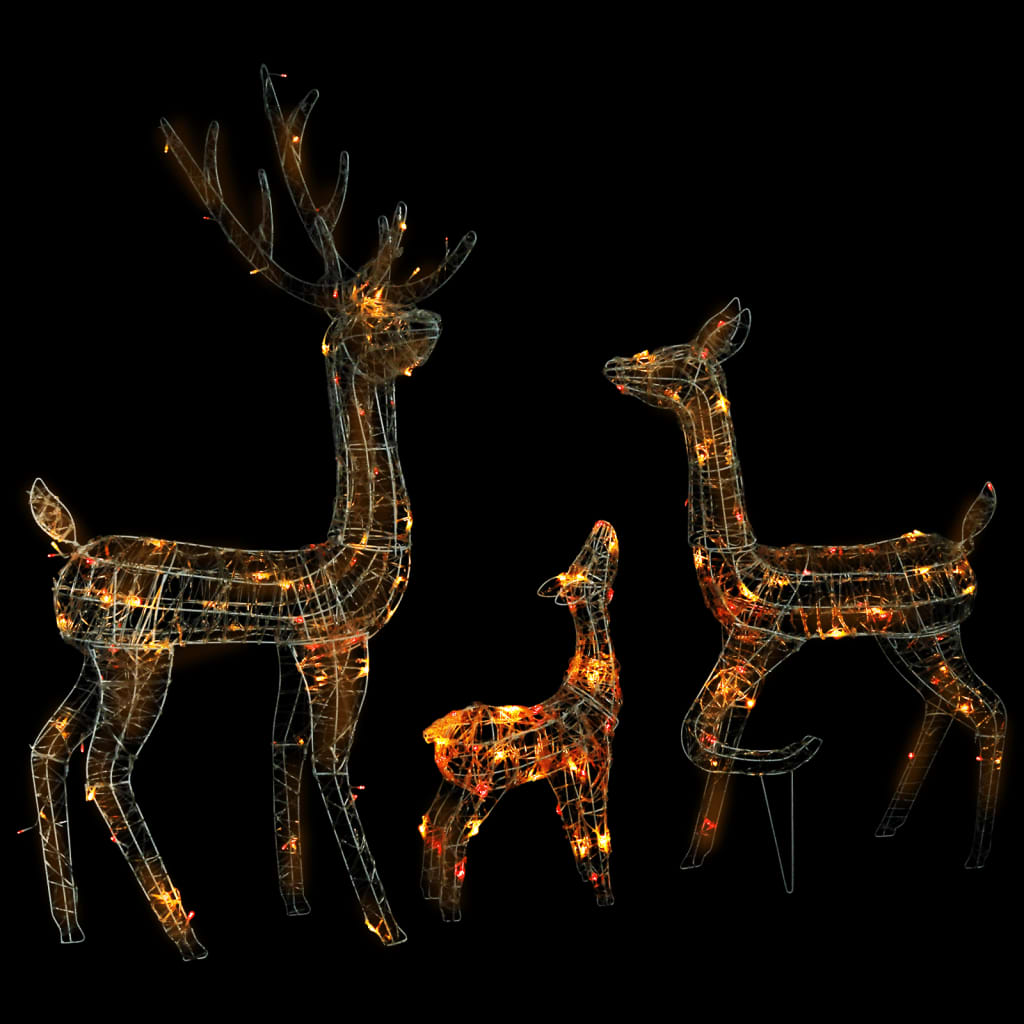 Image of vidaXL Acrylic Reindeer Family Christmas Decoration 300 LED Colourful