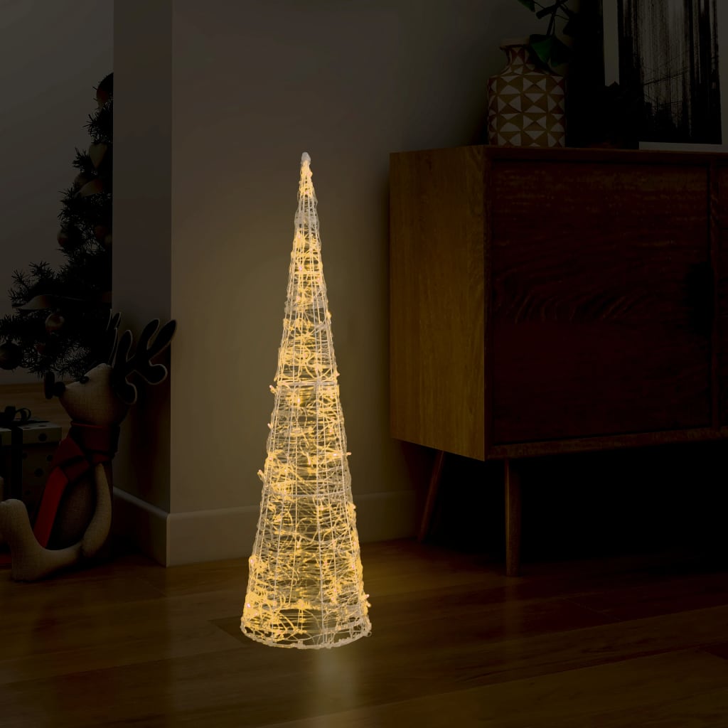 vidaXL Piramidă decorativă con de lumini cu LED alb cald 90 cm acril vidaxl.ro