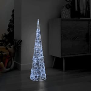 Akrylový dekorativní světelný LED kužel studený bílý 90 cm - obrázek 1
