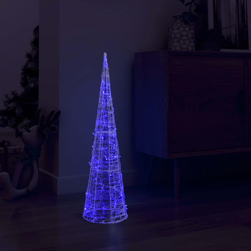 LED lampiņu dekorācija, akrils, piramīda, 90 cm, zila | Stepinfit.lv