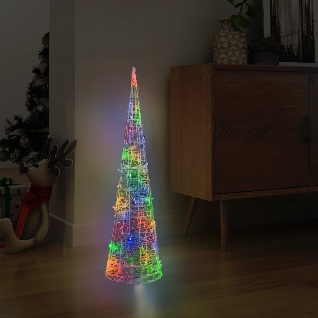 vidaXL Piramidă decorativă con de lumini cu LED colorat 90 cm acril vidaxl.ro