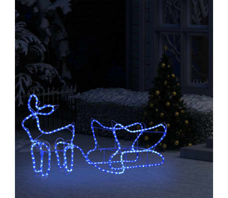 vidaXL Коледна украса за открито северен елен с шейна 252 LED лампи