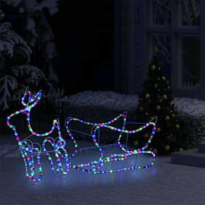 vidaXL Reinsdyr og slede julepynt utendørs 252 lysdioder