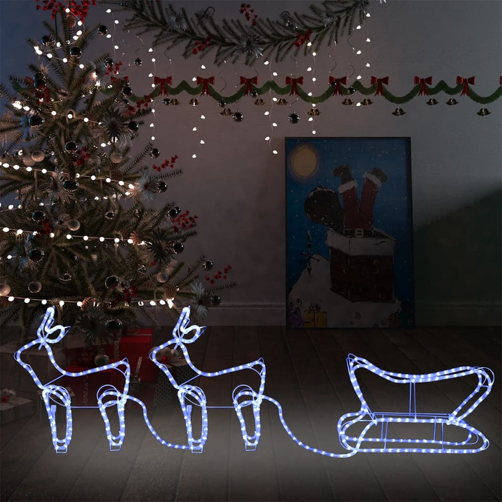 Weihnachtsdekoration Rentiere und Schlitten Outdoor 576 LEDs | Stepinfit